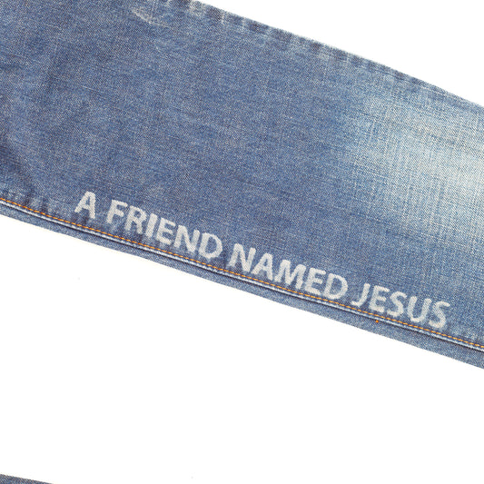 DSQUARED2 FW2005 Vintage Jesus Lord Peace Skinny Jeans
