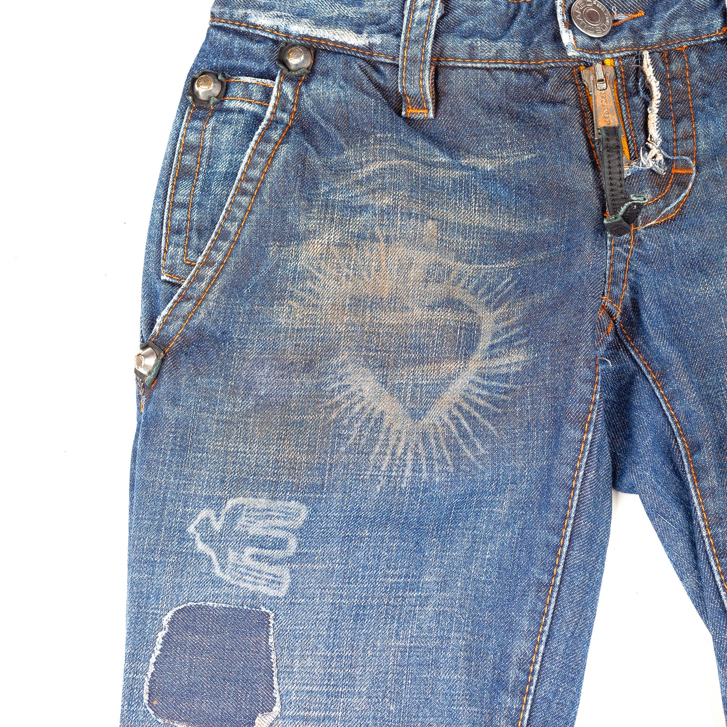 DSQUARED2 FW2005 Vintage Jesus Lord Peace Skinny Jeans