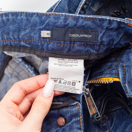 DSQUARED2 FW2005 Vintage Jesus Lord Peace Skinny Jeans