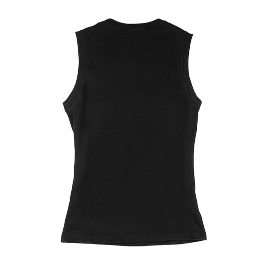 Christian Dior 2005 SS Vintage Rare Black Floral Lips Print Tank Top