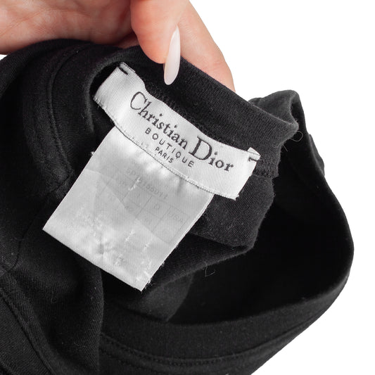 Christian Dior 2005 SS Vintage Rare Black Floral Lips Print Tank Top