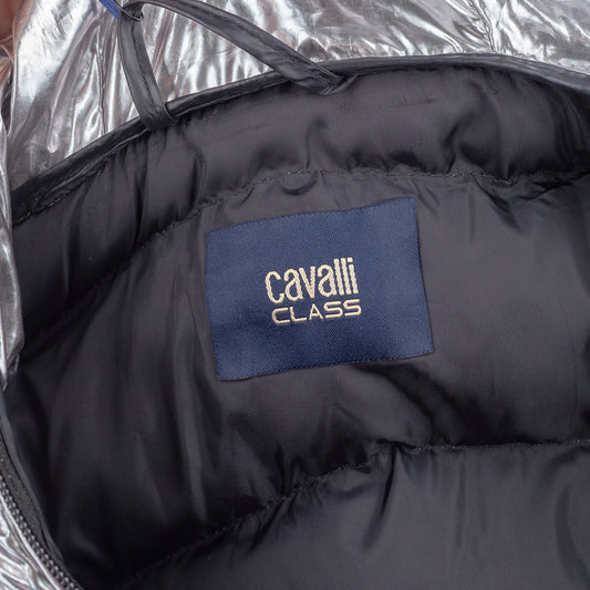 Roberto Cavalli CLASS Metallic Silver Insulated Puffer Jacket