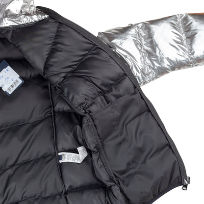 Roberto Cavalli CLASS Metallic Silver Insulated Puffer Jacket  