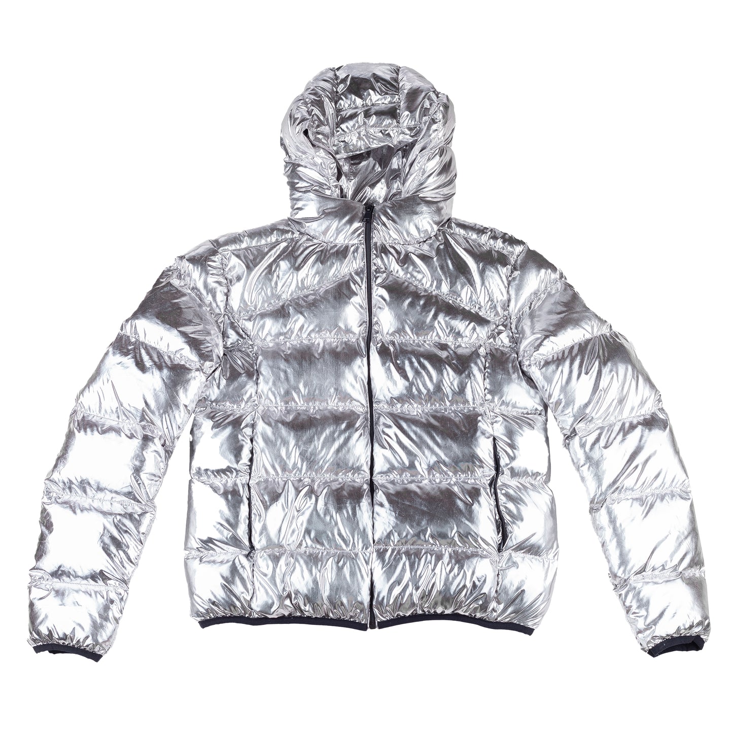 Roberto Cavalli CLASS Metallic Silver Insulated Puffer Jacket