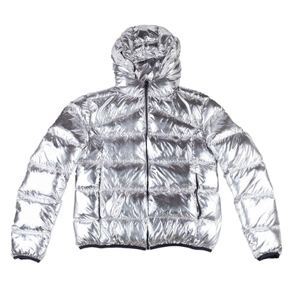 Roberto Cavalli CLASS Metallic Silver Insulated Puffer Jacket  