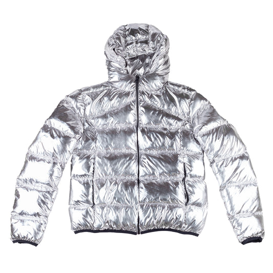 Roberto Cavalli CLASS Metallic Silver Insulated Puffer Jacket
