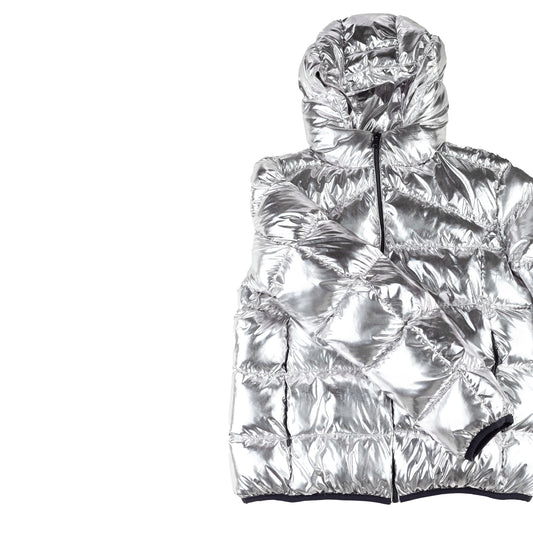 Roberto Cavalli CLASS Metallic Silver Insulated Puffer Jacket