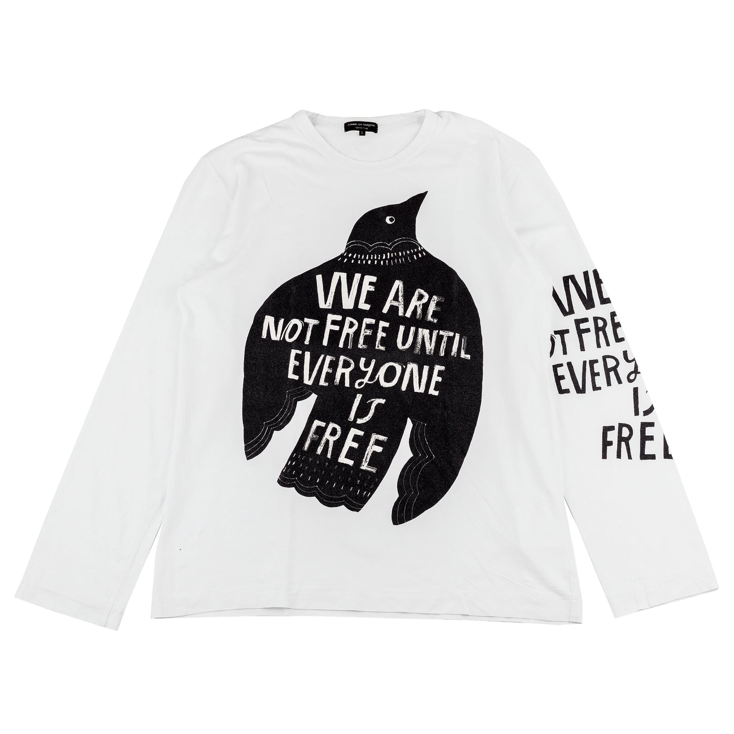 Comme des Garcons Homme Plus 2018 White "We Are Not Free" Shirt
