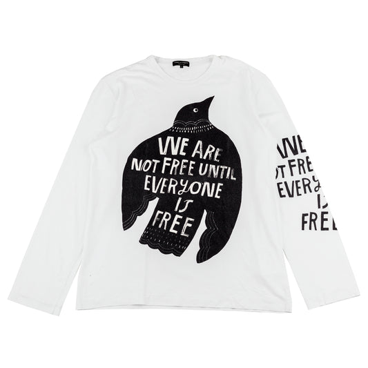 Comme des Garcons Homme Plus 2018 White "We Are Not Free" Shirt
