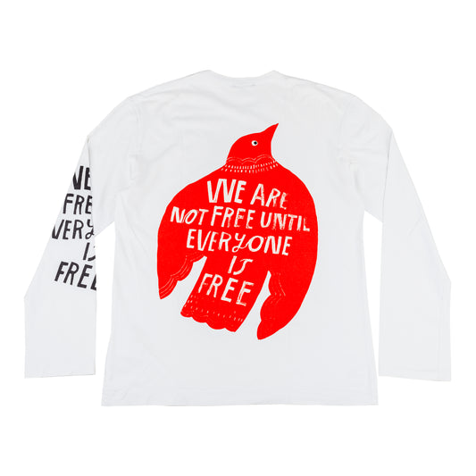 Comme des Garcons Homme Plus 2018 White "We Are Not Free" Shirt
