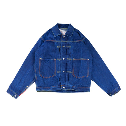 Evisu Vintage Denim Handwritten Back Logo Jacket  