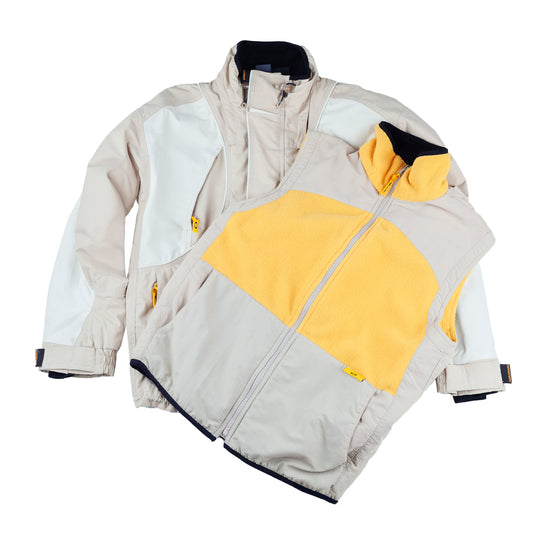 Oakley Vintage Software Beige & Cream Multi-Pocket Technical Ski Jacket with Vest