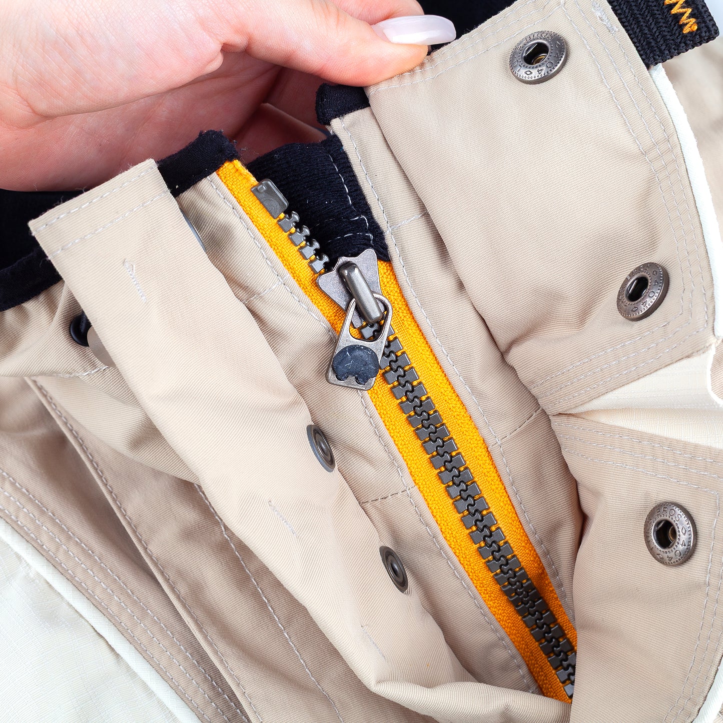 Oakley Vintage Software Beige & Cream Multi-Pocket Technical Ski Jacket with Vest