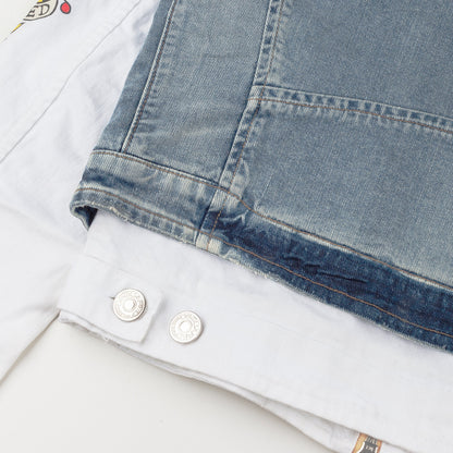 DSQUARED2 Tattoo Print Detachable Jacket with Denim Vest  