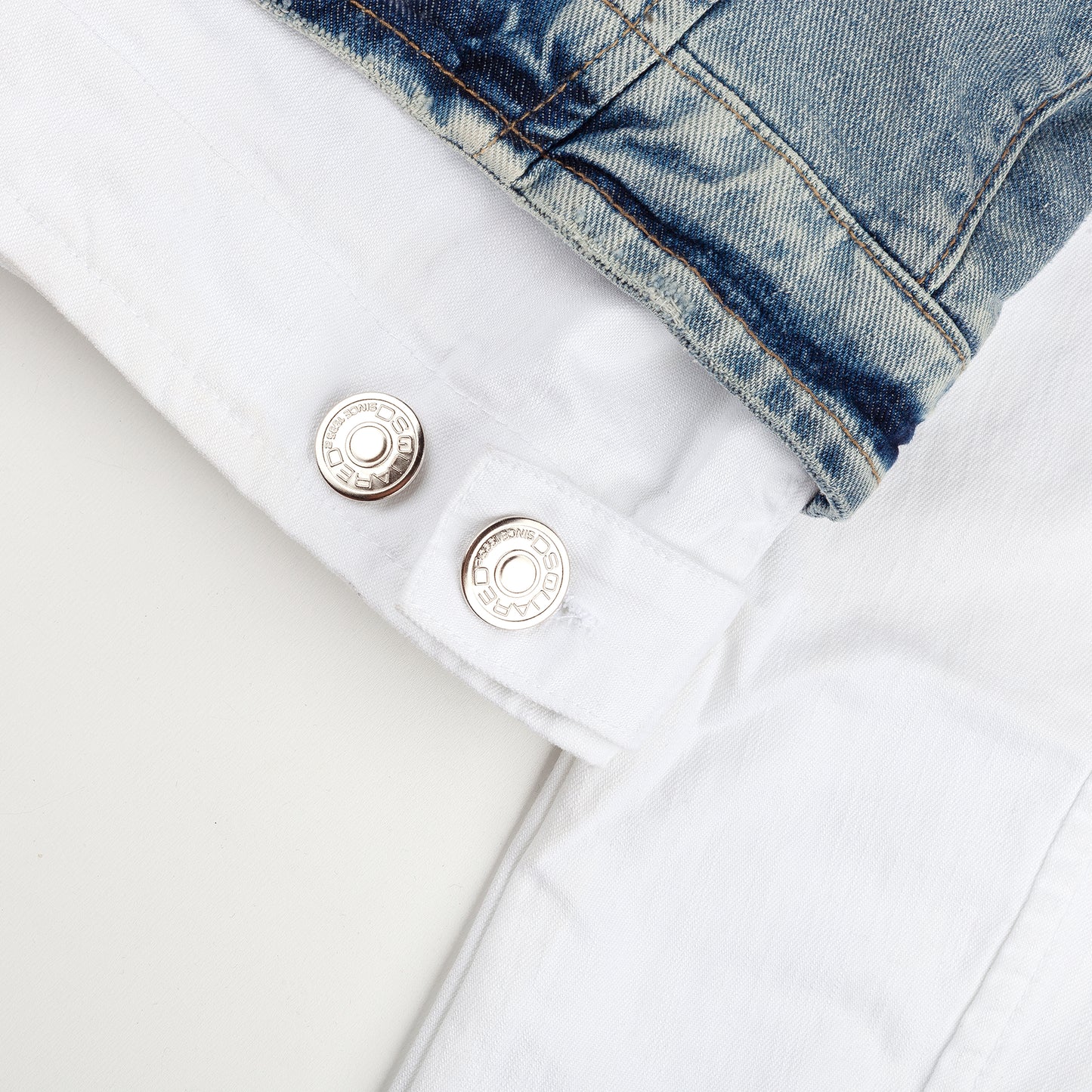 DSQUARED2 Tattoo Print Detachable Jacket with Denim Vest