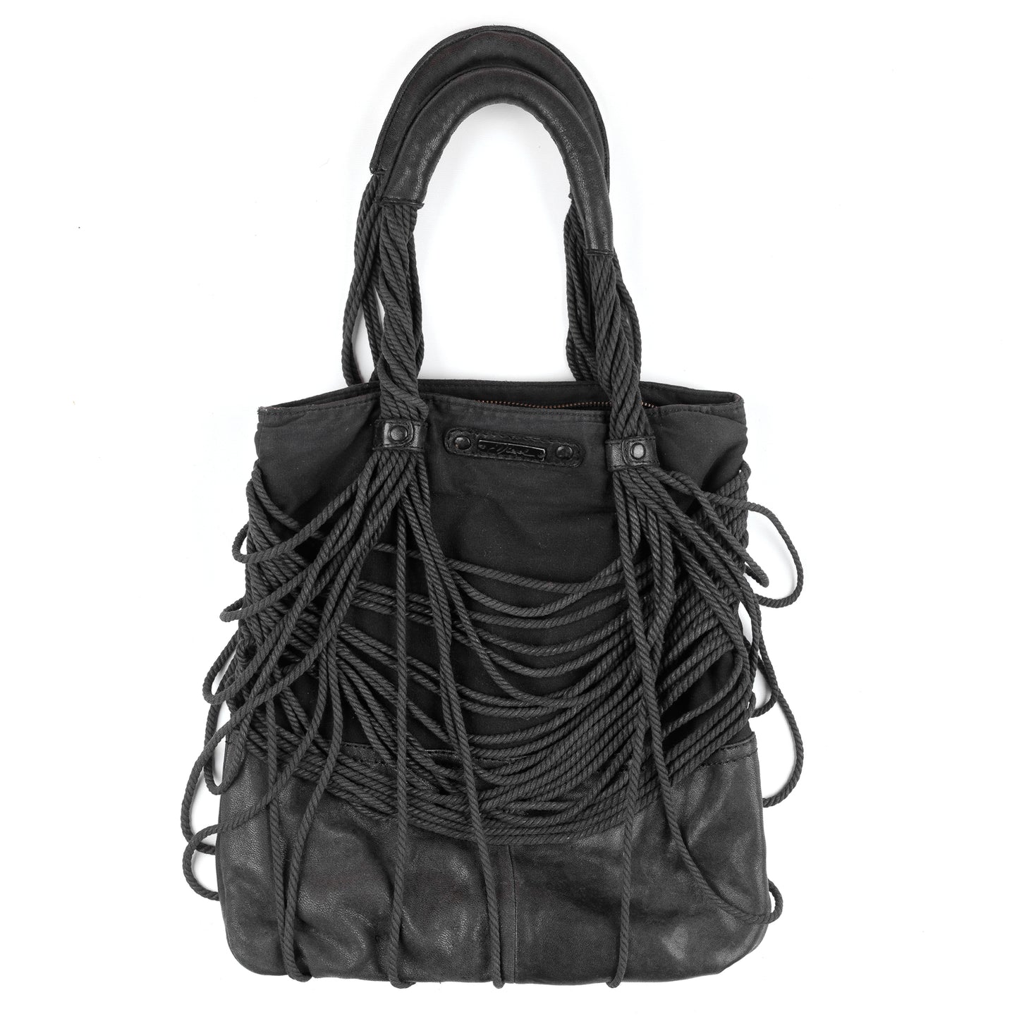 RARE Diesel Strings Black Leather Bag