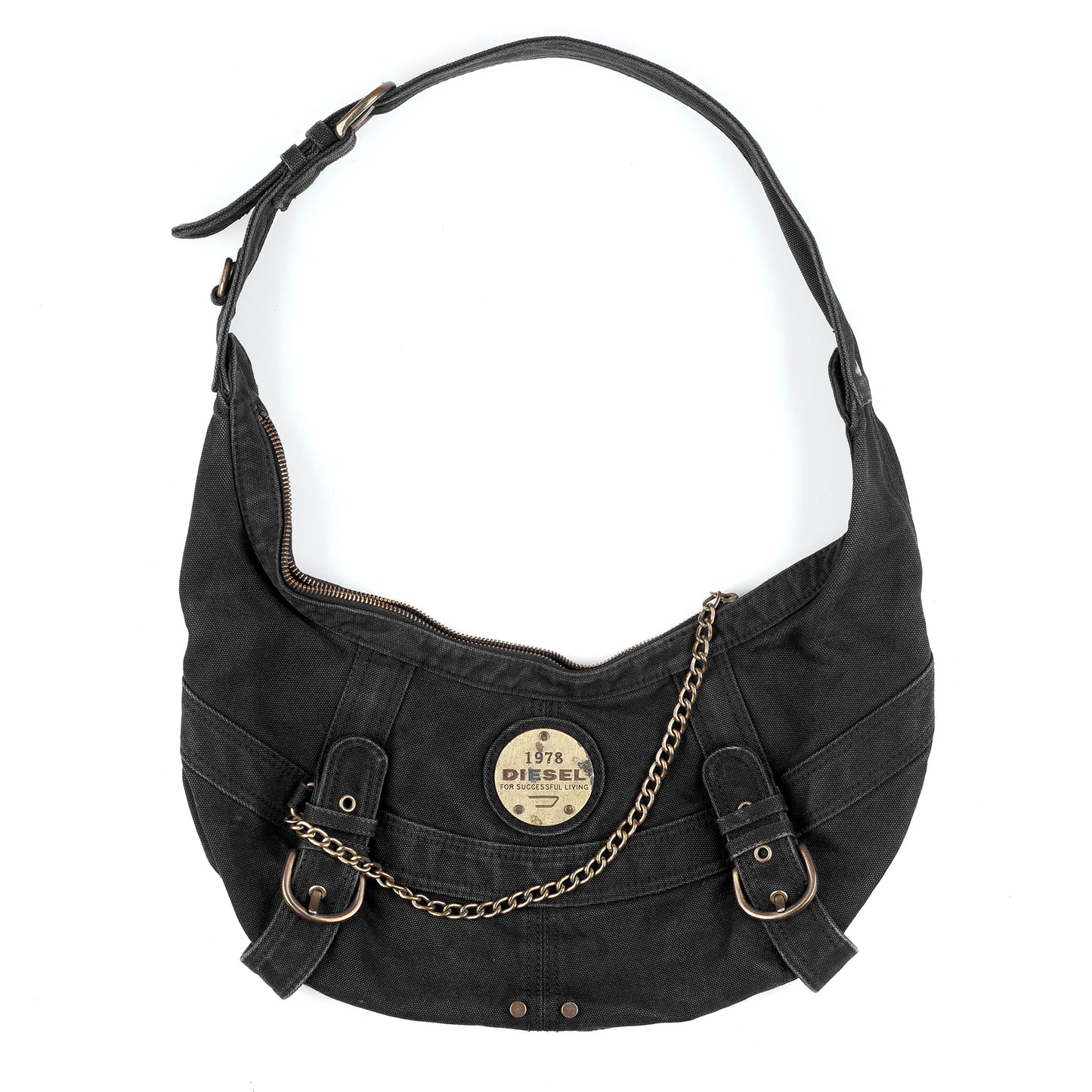 Diesel Black/Gold Vintage Crossbody Bag