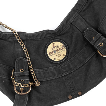 Diesel Black/Gold Vintage Crossbody Bag