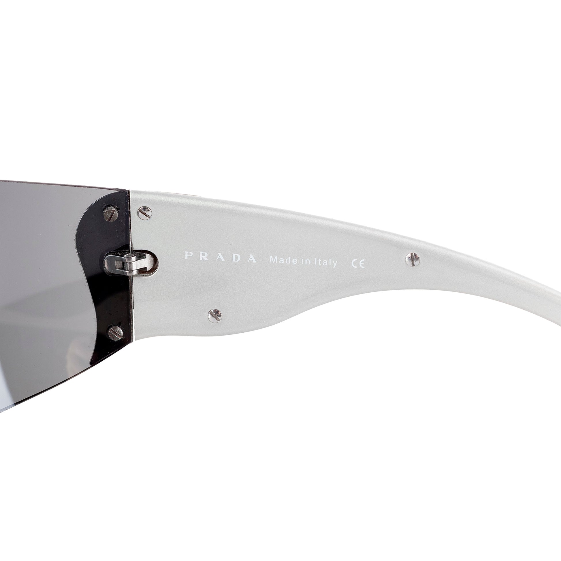 Prada SPR 58F Mask Shield Silver Sunglasses