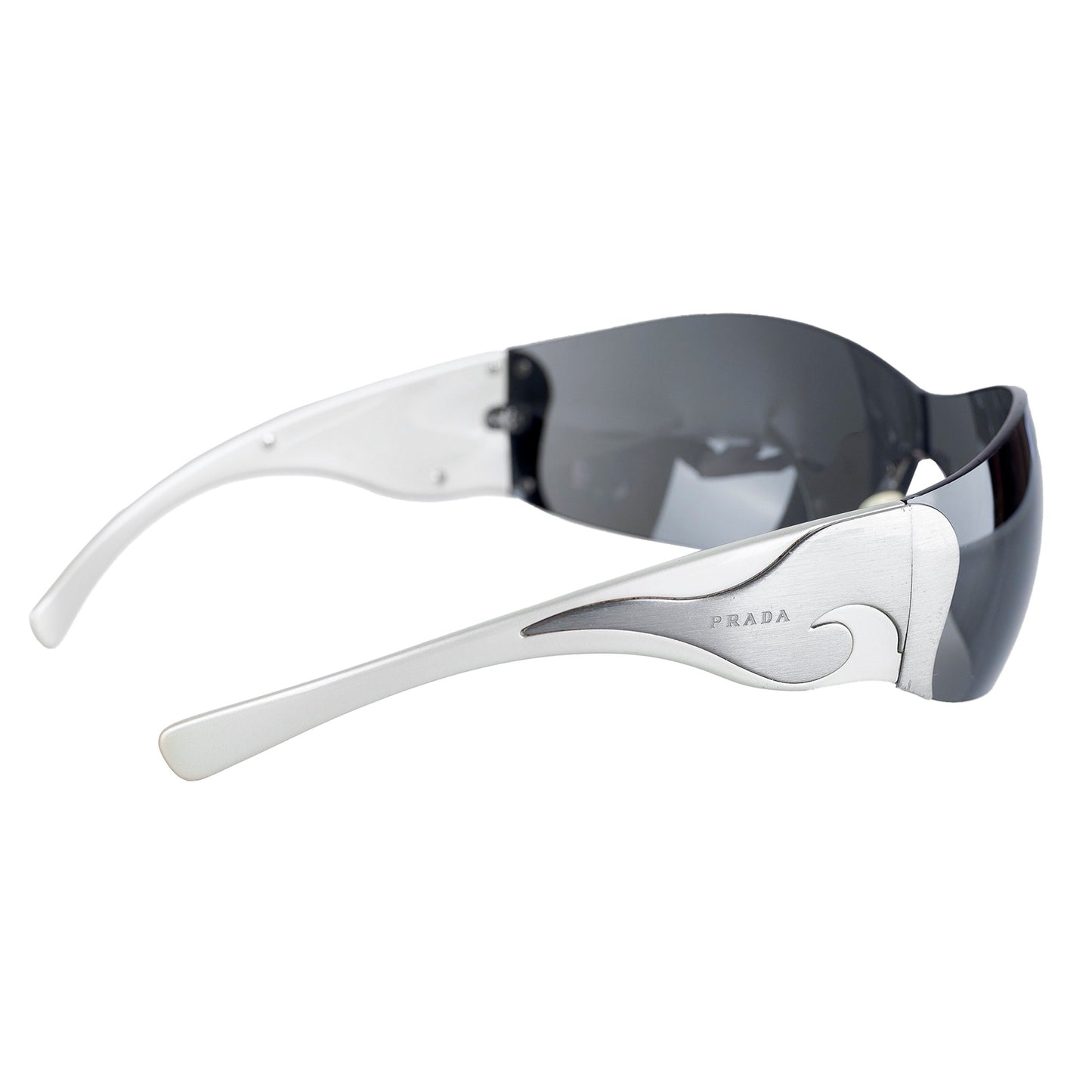 Prada SPR 58F Mask Shield Silver Sunglasses