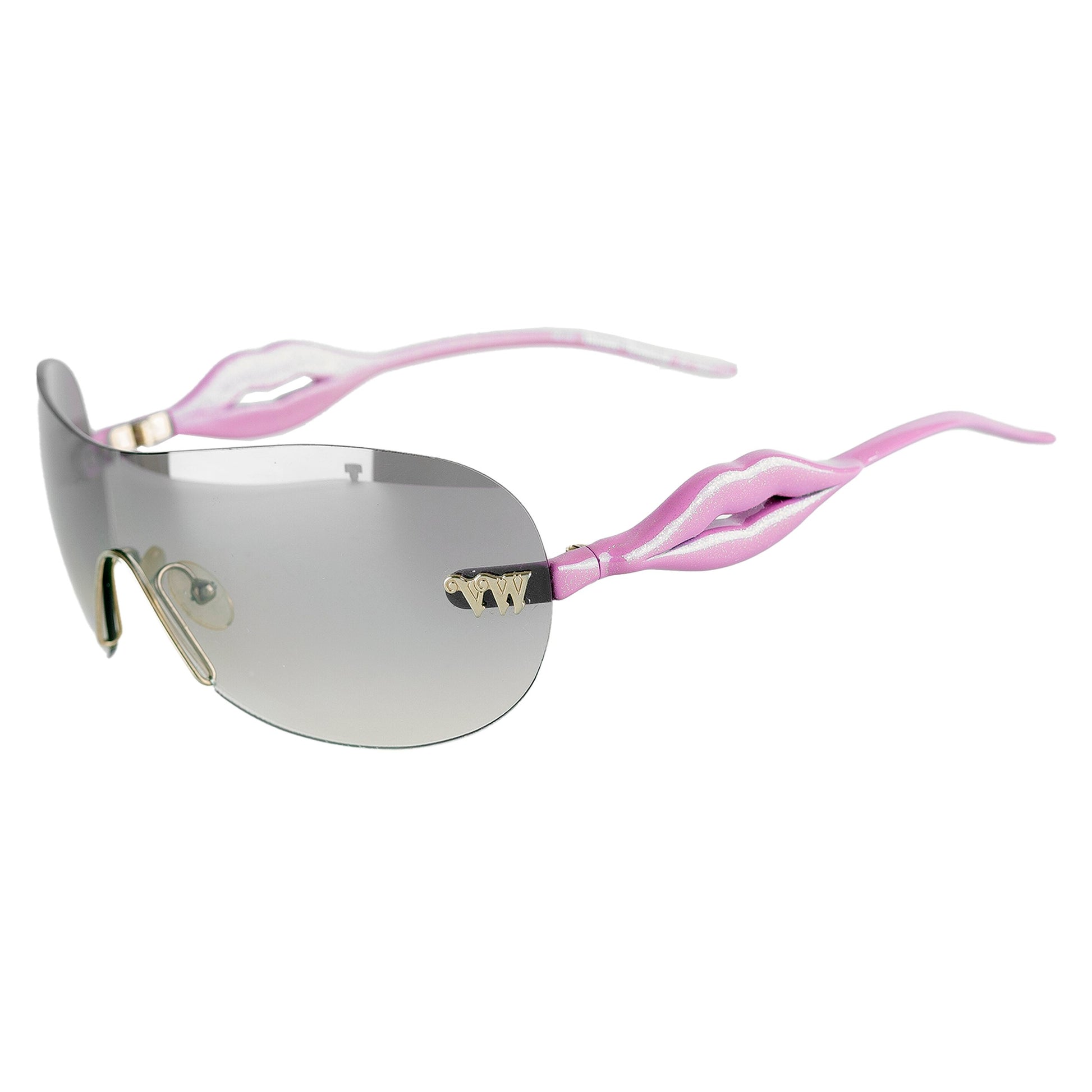 Vivienne Westwood VW 58102 Mask Shield Lips Glitter Lilac Sunglasses