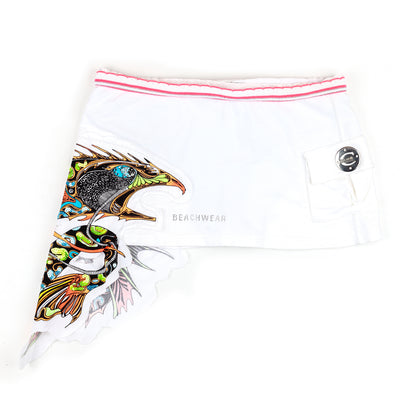 Just Cavalli Beachwear White/Pink Beach Tattoo Vintage  Print Set (M)