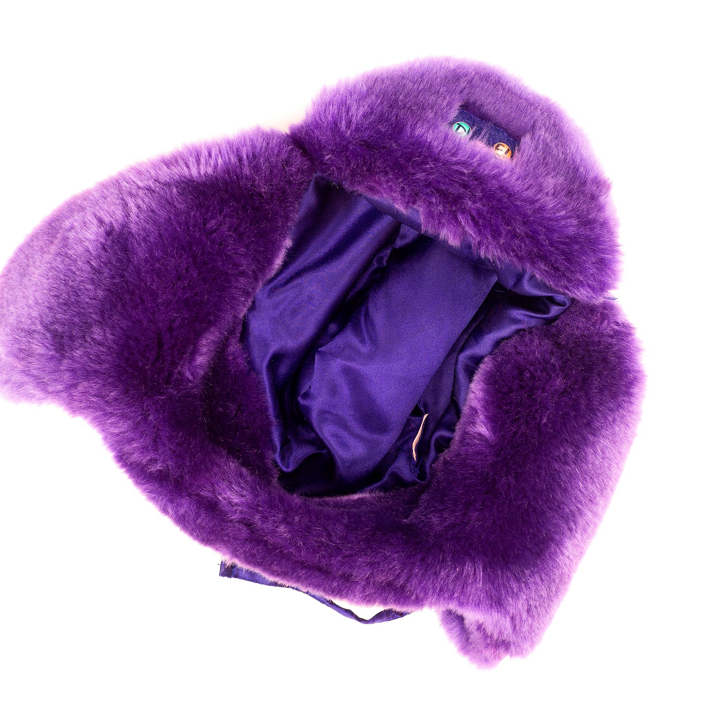 Diesel Aviator Vintage Ushanka Purple Fur Hat