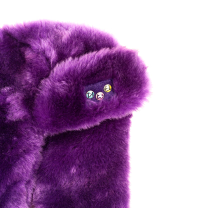 Diesel Aviator Vintage Ushanka Purple Fur Hat