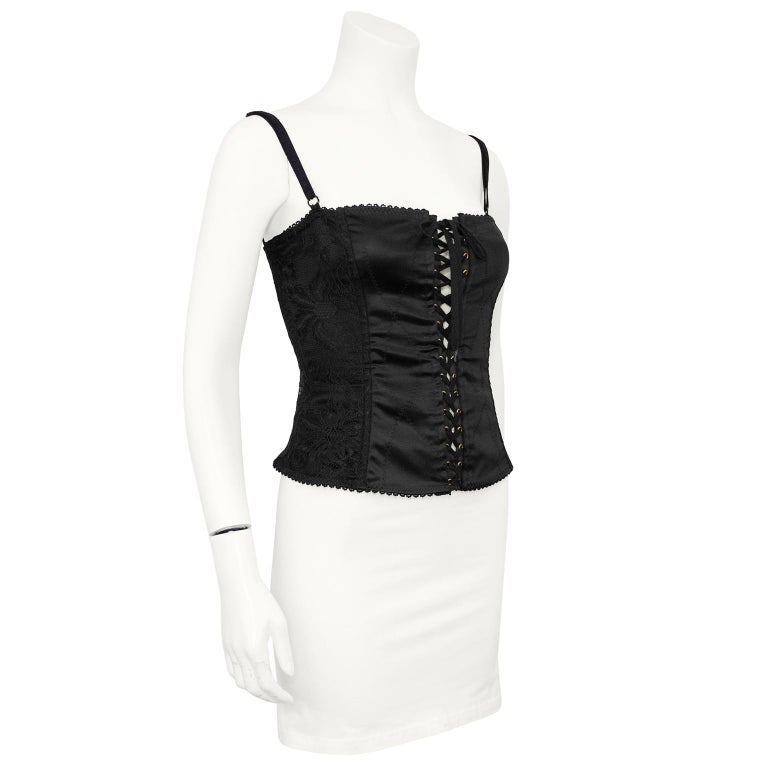 Dolce & Gabbana Vintage Black Bustier Corset Lace Top (XS/S)