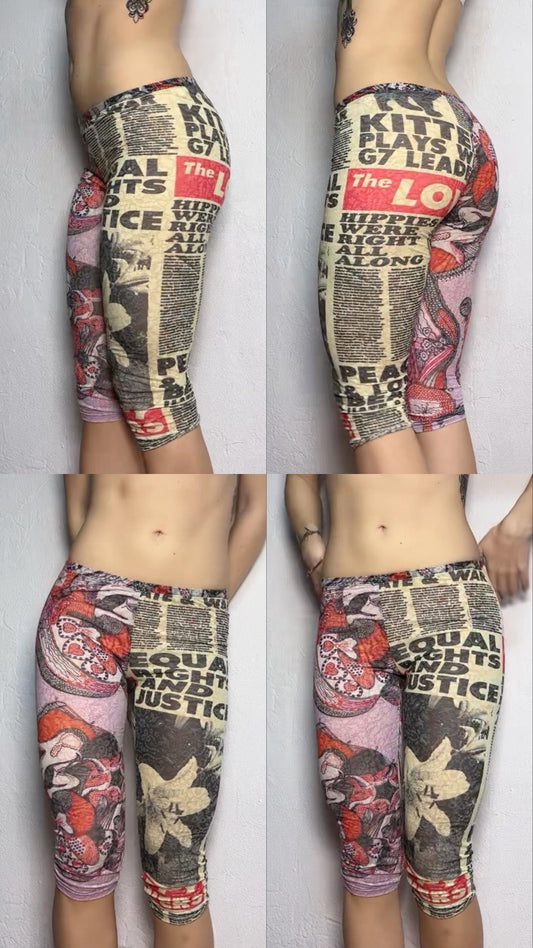 Custo Barcelona Vintage ‘Equal and Justice’ Printed Capri Leggings  