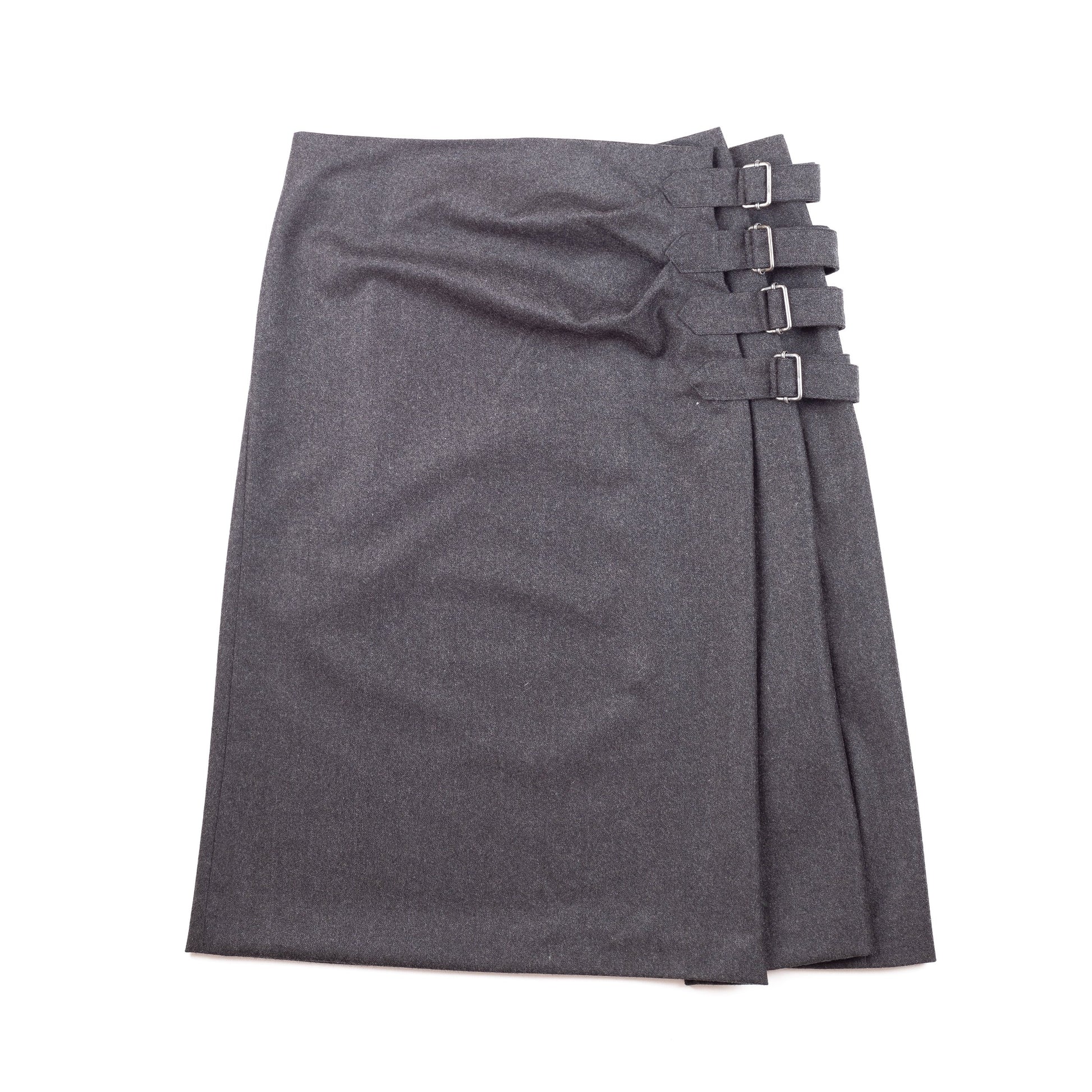 Dries Van Noten Grey Wool Skirt