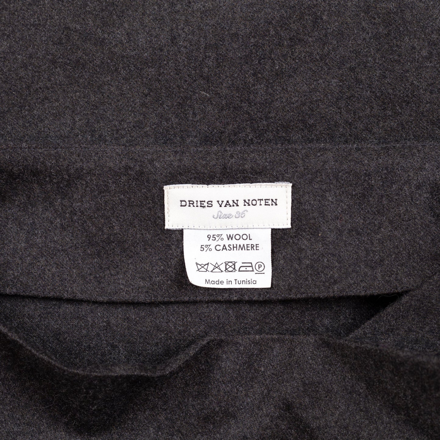 Dries Van Noten Grey Wool Skirt