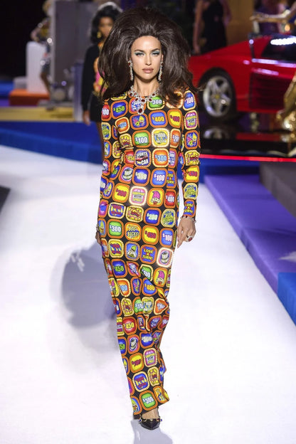 Moschino Couture AW 2019 "Good Luck Trolls" Printed Mini Dress
