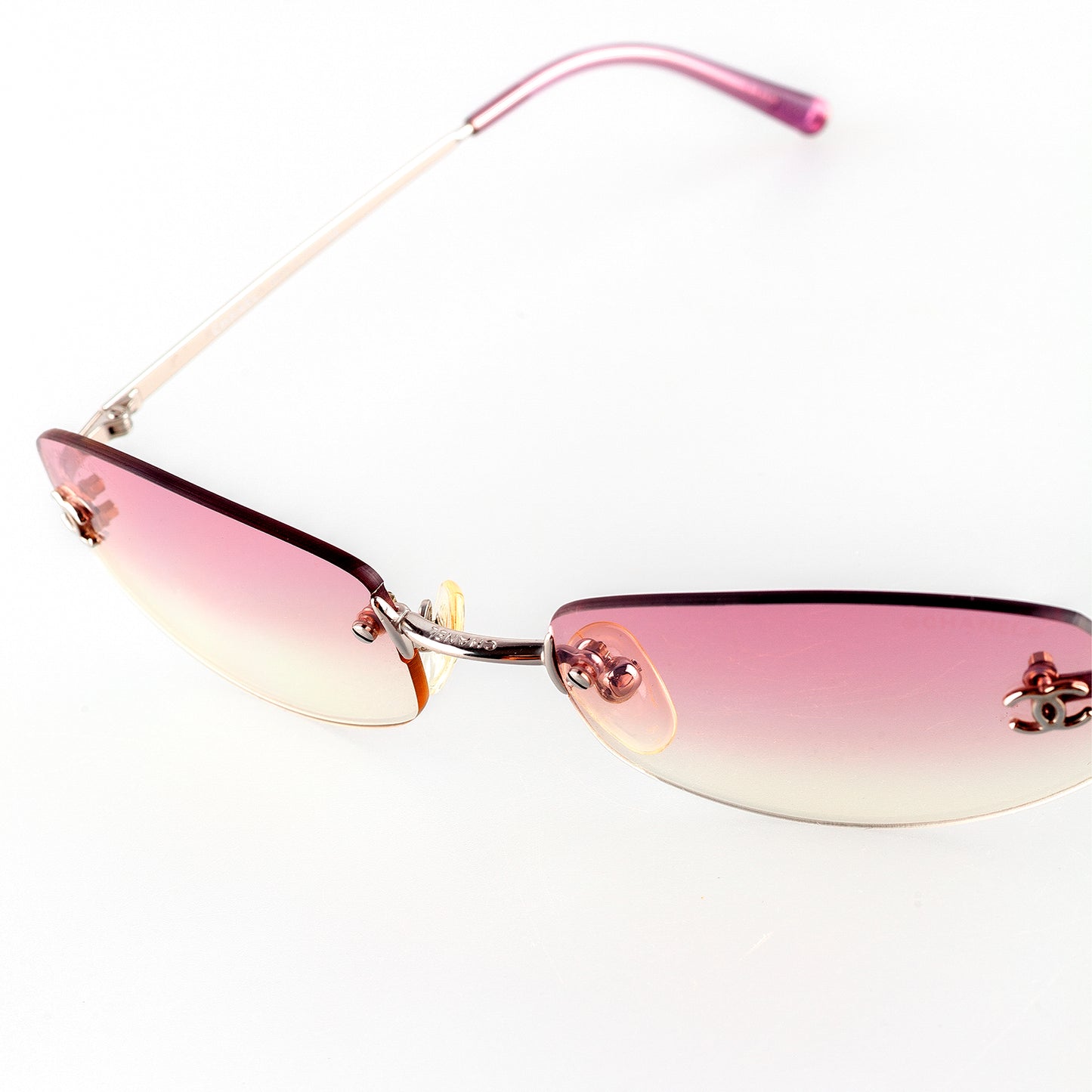 Chanel 4002 C 124/58 Pink Gradient Oval Sunglasses