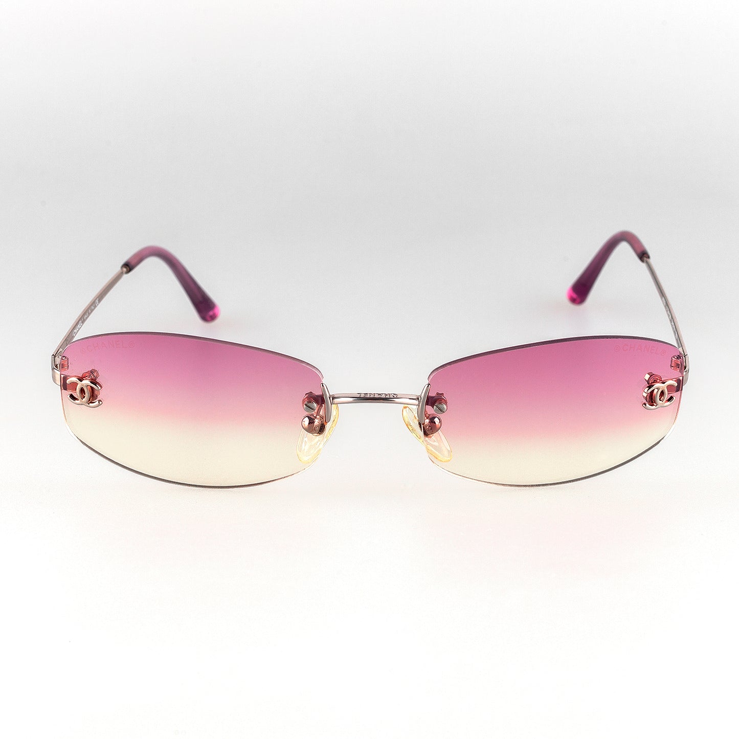 Chanel 4002 C 124/58 Pink Gradient Oval Sunglasses