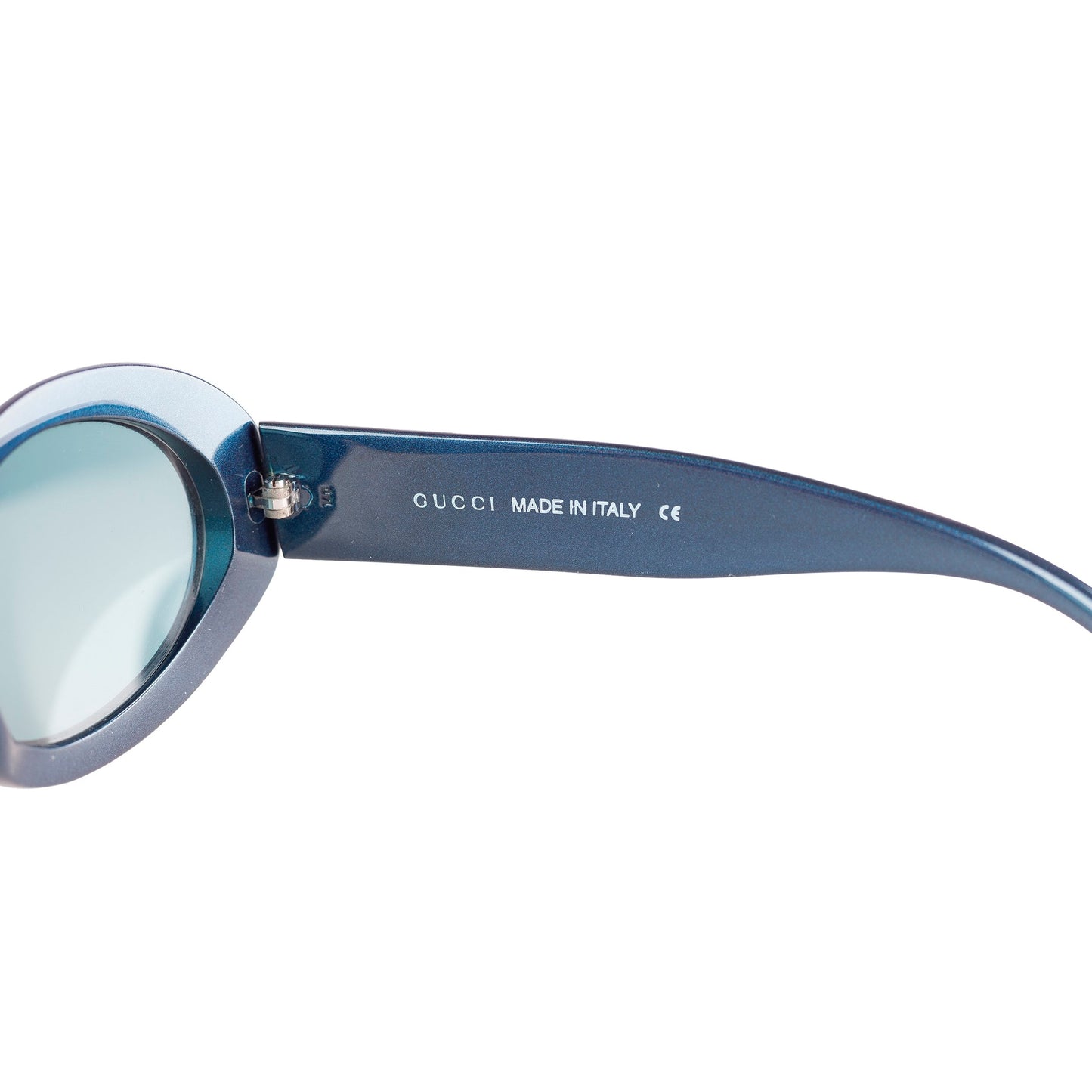 1996 Gucci GG 2400 Navy Blue Oval Sunglasses