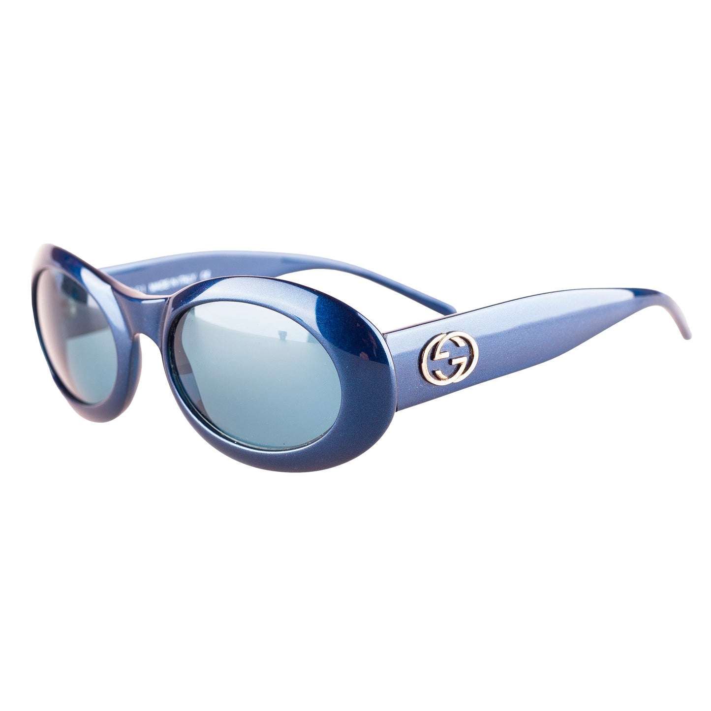 1996 Gucci GG 2400 Navy Blue Oval Sunglasses