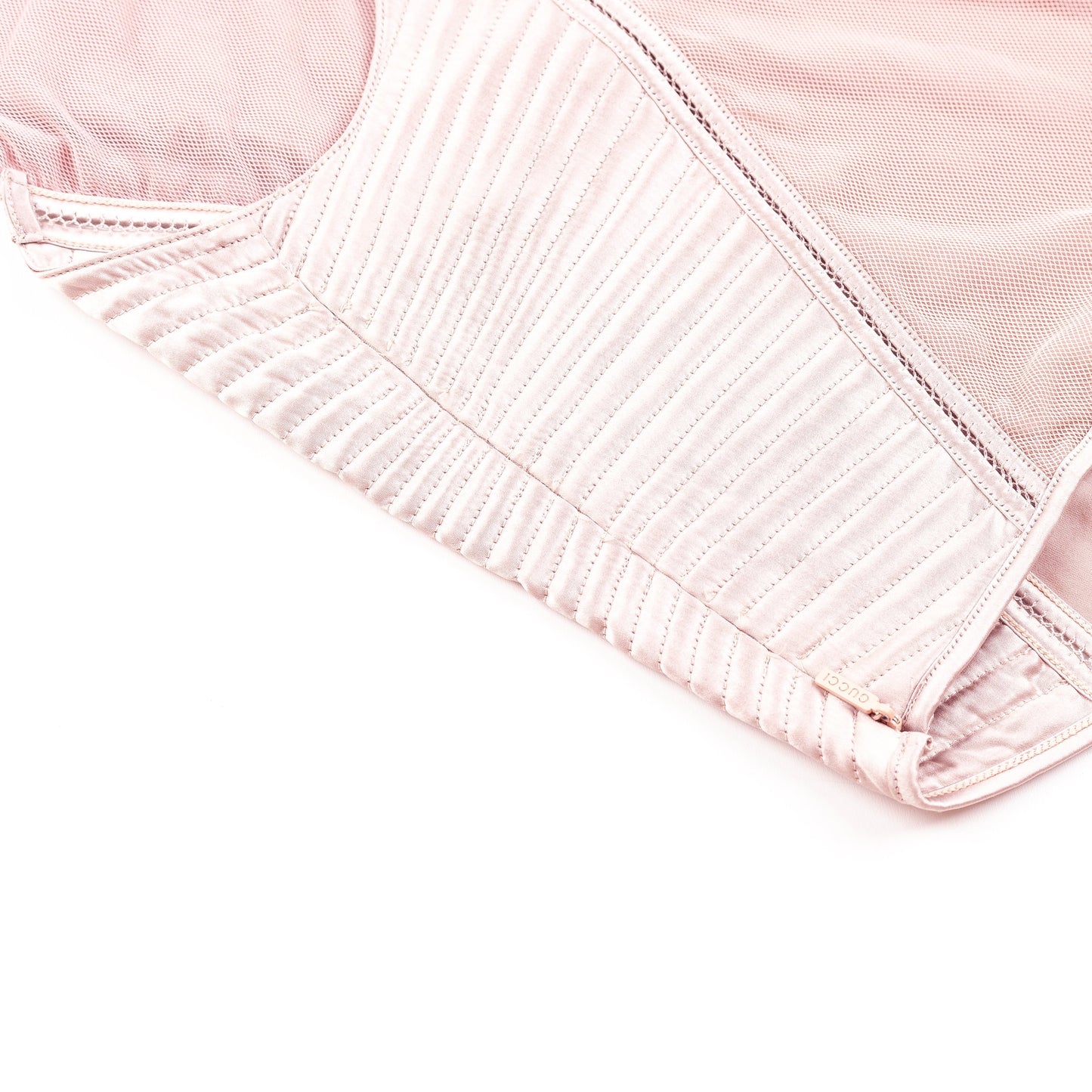 Gucci Bustier Soft Pink Mesh/Satin Top