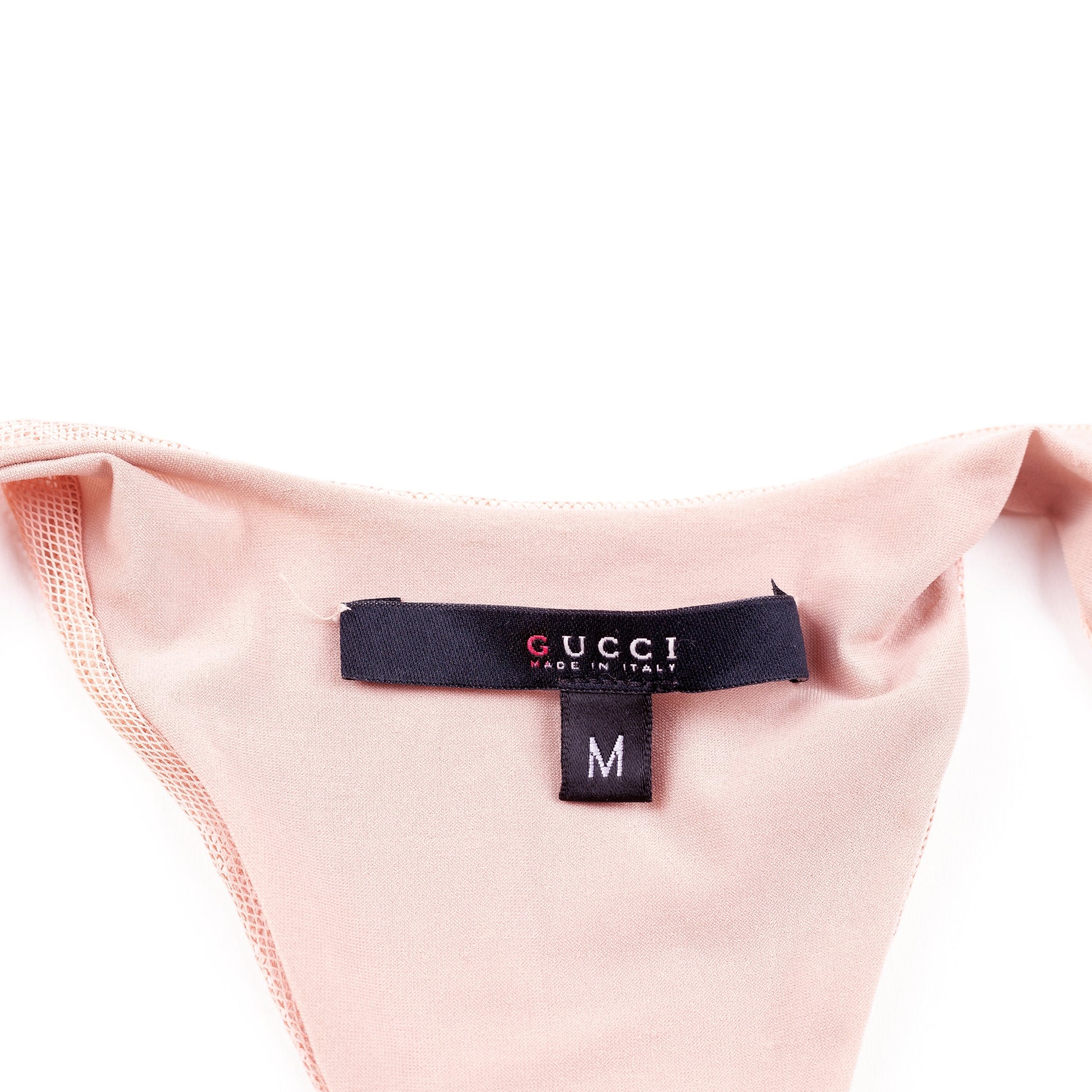 Gucci Bustier Soft Pink Mesh/Satin Top