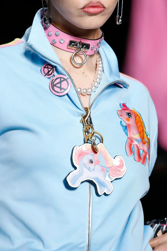 Moschino Couture SS 2018 My Little Pony Print Gray Dress