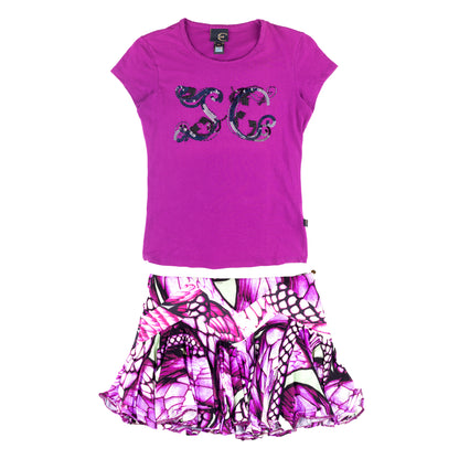 Just Cavalli Vintage Purple Top and Skirt Set (XS-M)