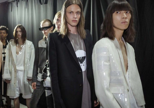 Rick Owens Runway Tecuatl 2020 Cropped Sequins White Chalk Blazer Jacket (XS/S)