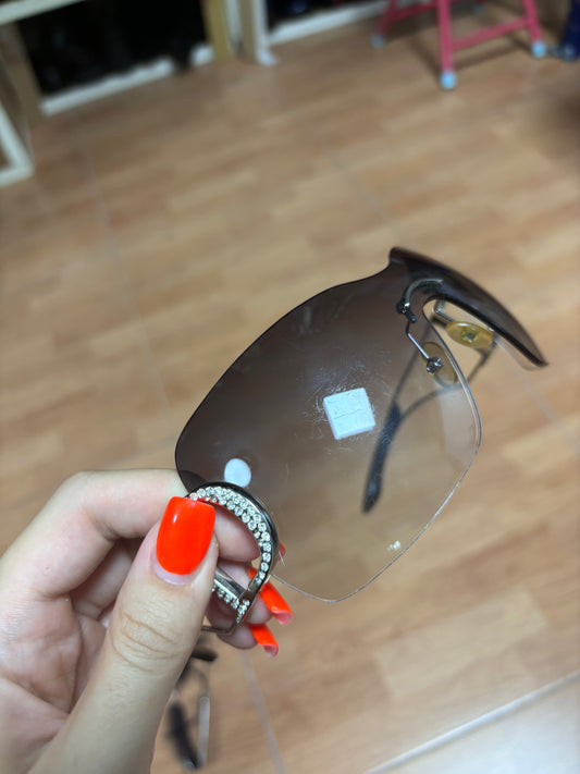 Dior DIORLY 1 Purple Gradient Vintage Shield Sunglasses