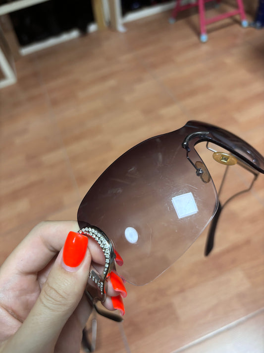 Dior DIORLY 1 Purple Gradient Vintage Shield Sunglasses