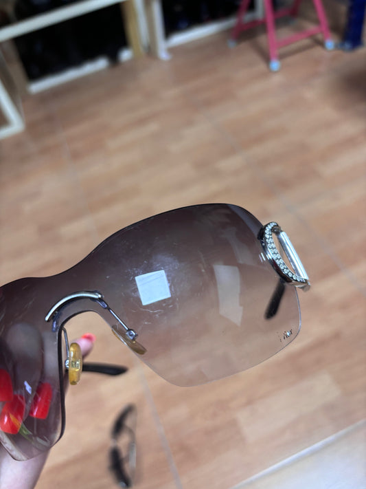 Dior DIORLY 1 Purple Gradient Vintage Shield Sunglasses