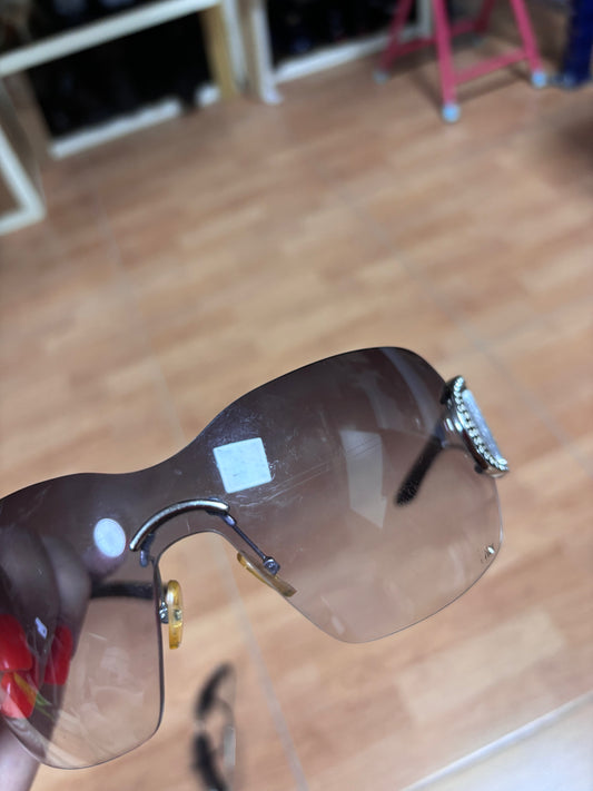 Dior DIORLY 1 Purple Gradient Vintage Shield Sunglasses