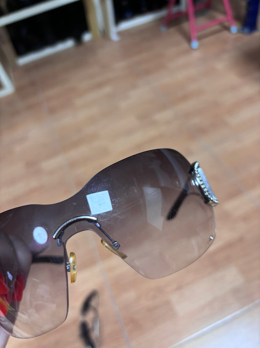 Dior DIORLY 1 Purple Gradient Vintage Shield Sunglasses