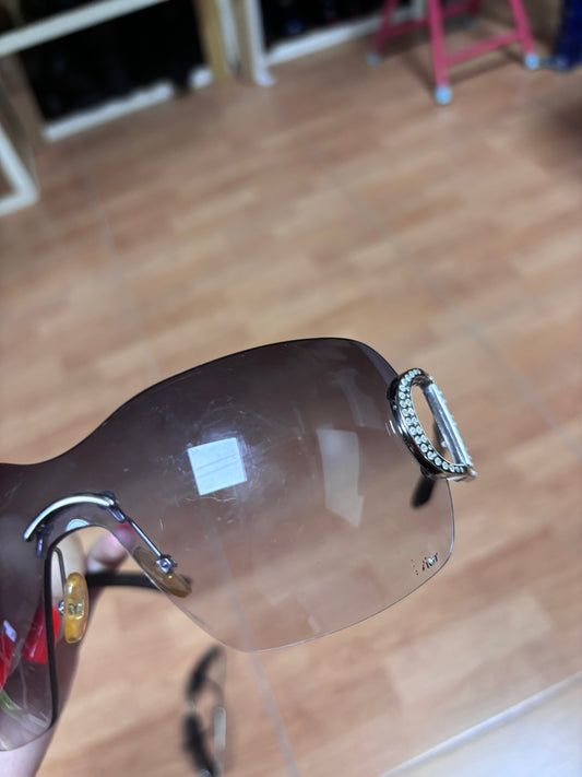 Dior DIORLY 1 Purple Gradient Vintage Shield Sunglasses