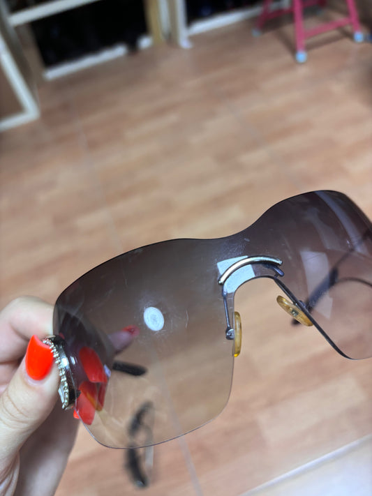 Dior DIORLY 1 Purple Gradient Vintage Shield Sunglasses