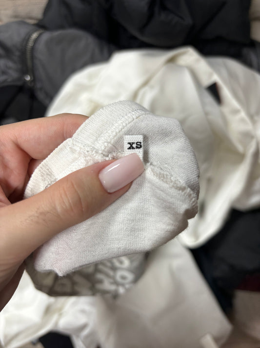 Maison Martin Margiela AIDS White/Gray V Neck Top (XS)